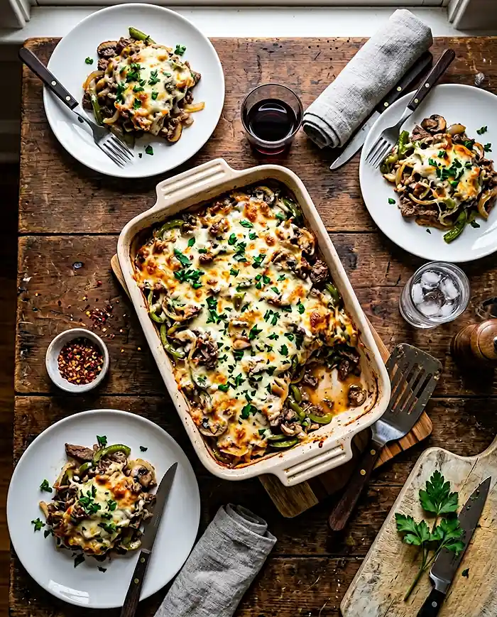 5-Ingredient Philly Cheesesteak Bake 5 Philly Cheesesteak Bake
