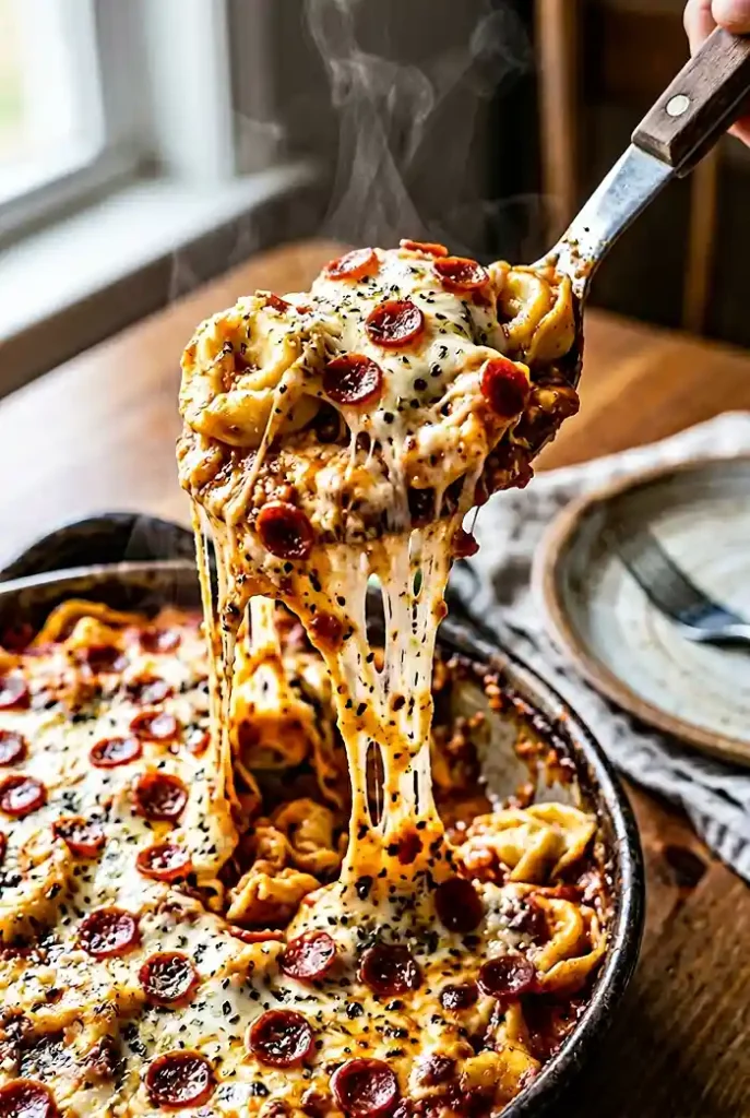 5-Ingredient Dump-and-Bake Pizza Tortellini Casserole 4 Pizza Tortellini Casserole
