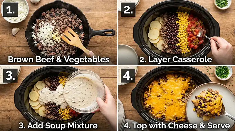 Slow Cooker Cowboy Casserole Instructions