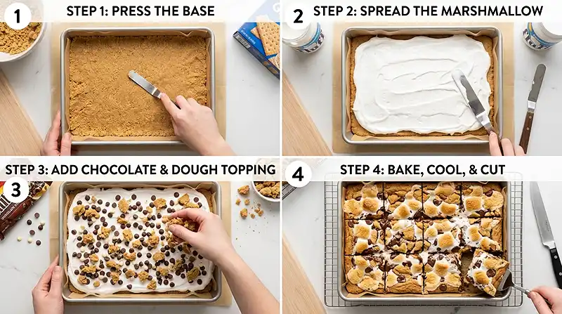 S'mores Cookie Bars Instructions
