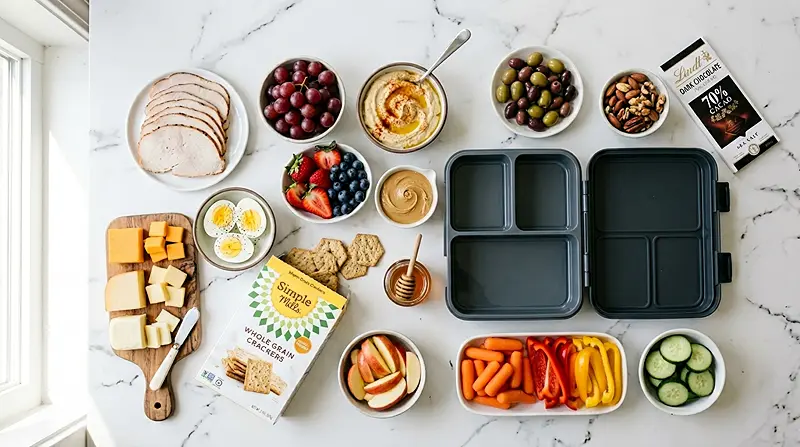Snack Board Bento Box (Adult Lunchable Style) 2 Snack Board Bento Box (adult lunchable style) Ingredients