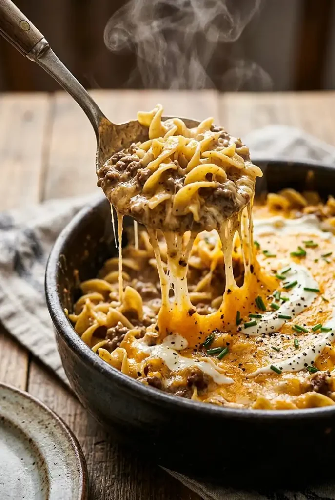 Sour Cream & Onion Beef Noodle Bake
