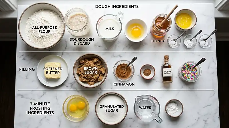 Sourdough Discard Cinnamon Roll Cake 2 Sourdough Discard Cinnamon Roll Cake Ingredients