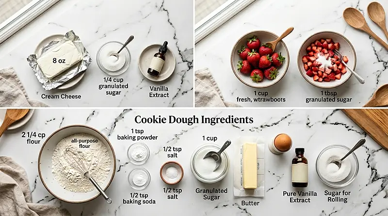 Strawberry Cheesecake Cookies Ingredients