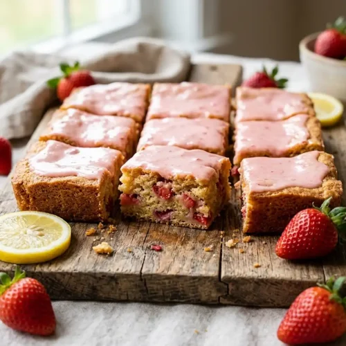 Strawberry Lemon Blondies