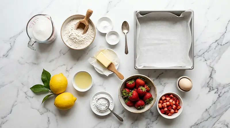 Strawberry Lemon Blondies Ingredients