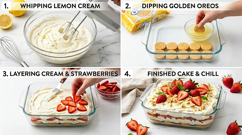 Strawberry Lemonade Icebox Cake 3 Strawberry Lemonade Icebox Cake Instructions