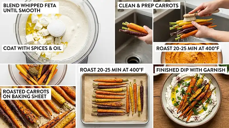 Whipped Feta Roasted Carrot Dip 3 Whipped Feta Roasted Carrot Dip Instructions