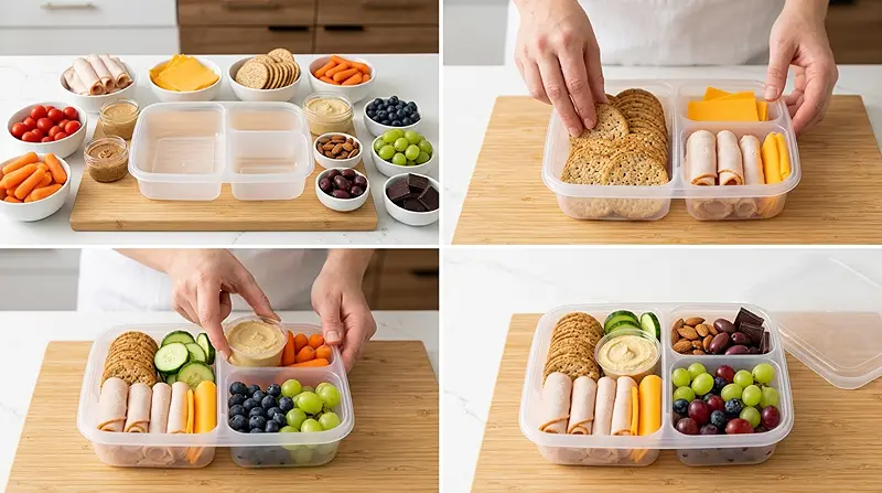 Snack Board Bento Box (Adult Lunchable Style) 3 adult lunchable
