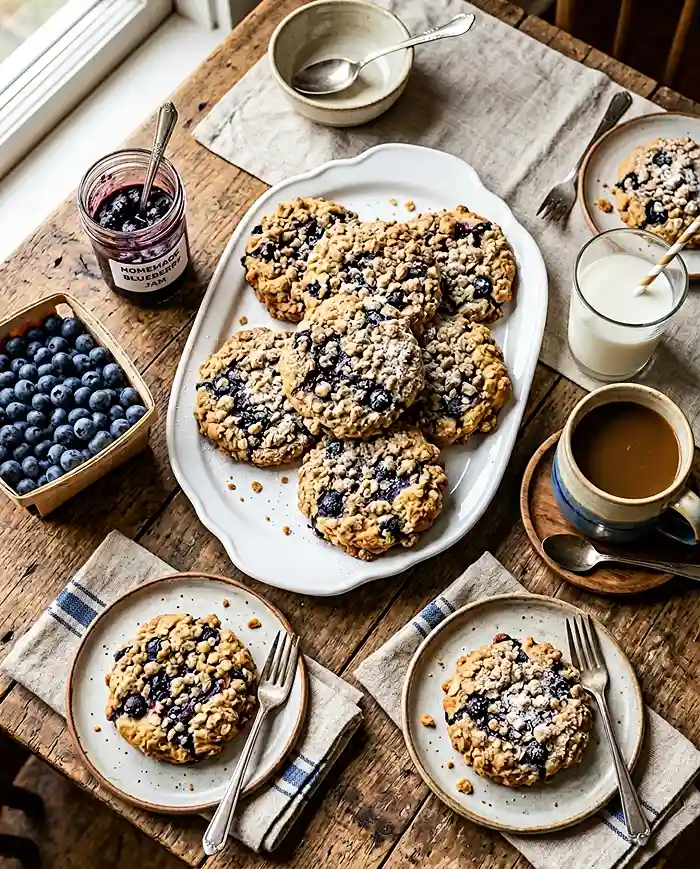 Blueberry Muffin Crumble Cookies 5 blueberry cookies