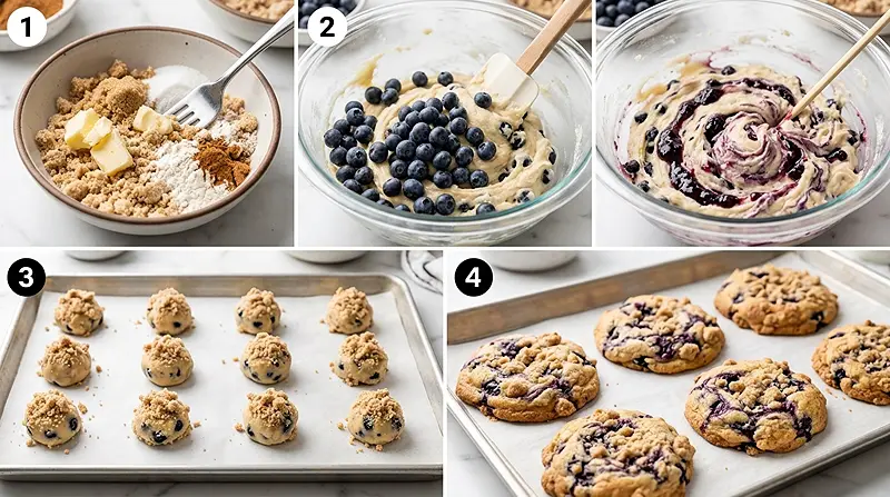 Blueberry Muffin Crumble Cookies 3 crumble cookies