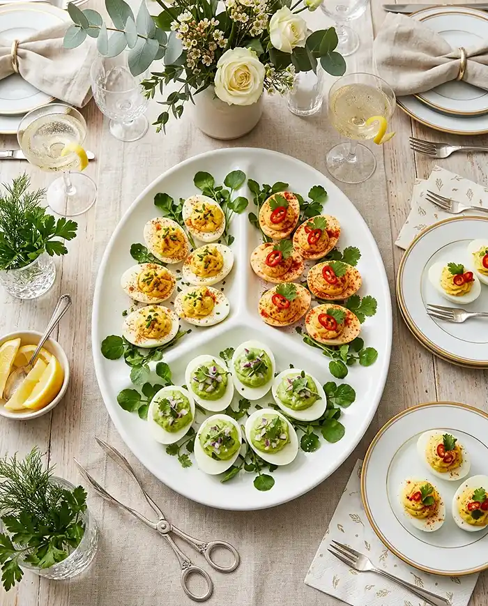 Deviled Egg Trio (Classic/Spicy/Avocado) 5 deviled eggs