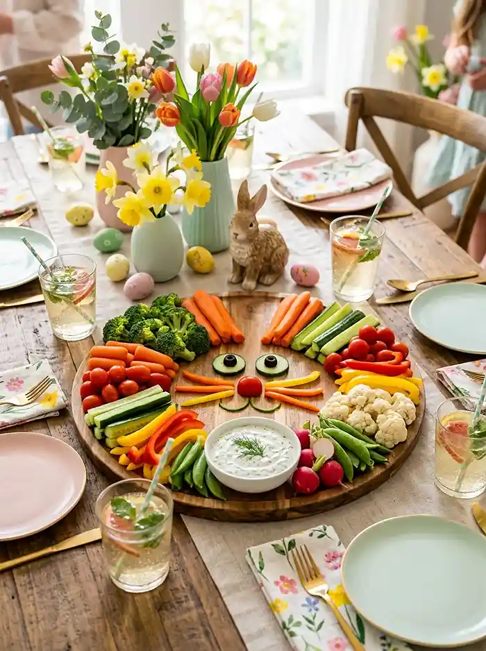 Easter Veggie Tray 5 healthy snacks