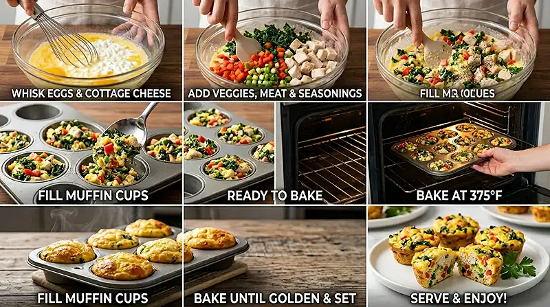Cottage Cheese Egg Bake Muffins 3 meal prep breakfast