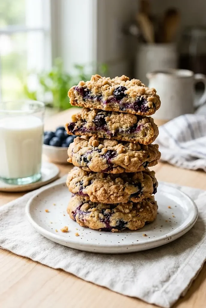 Blueberry Muffin Crumble Cookies 4 muffin cookies