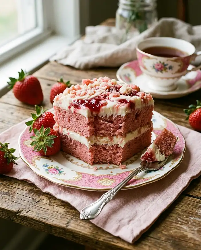 Strawberry Shortcake Sheet Cake 4 summer dessert recipe