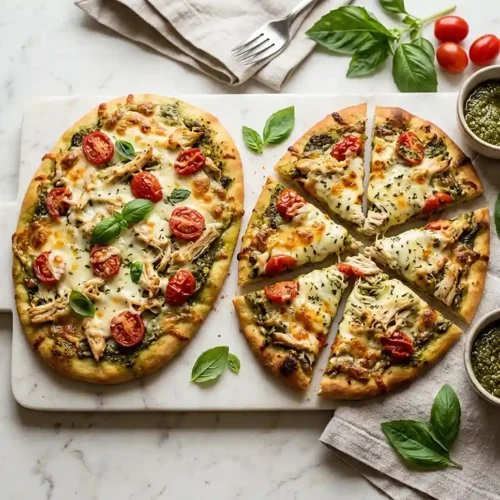 30-Minute Pesto Chicken Flatbreads 5 30-Minute Pesto Chicken Flatbreads