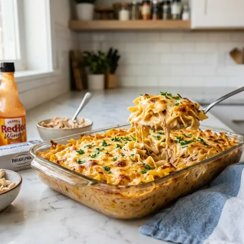 5-Ingredient Cheesy Buffalo Chicken Noodle Bake 5 5-Ingredient Cheesy Buffalo Chicken Noodle Bake