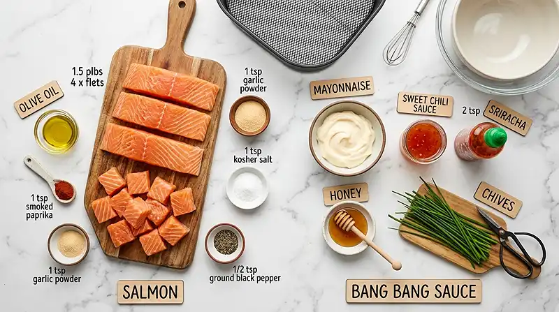 Air Fryer Bang Bang Salmon Bites 2 Air Fryer Bang Bang Salmon Bites Ingredients