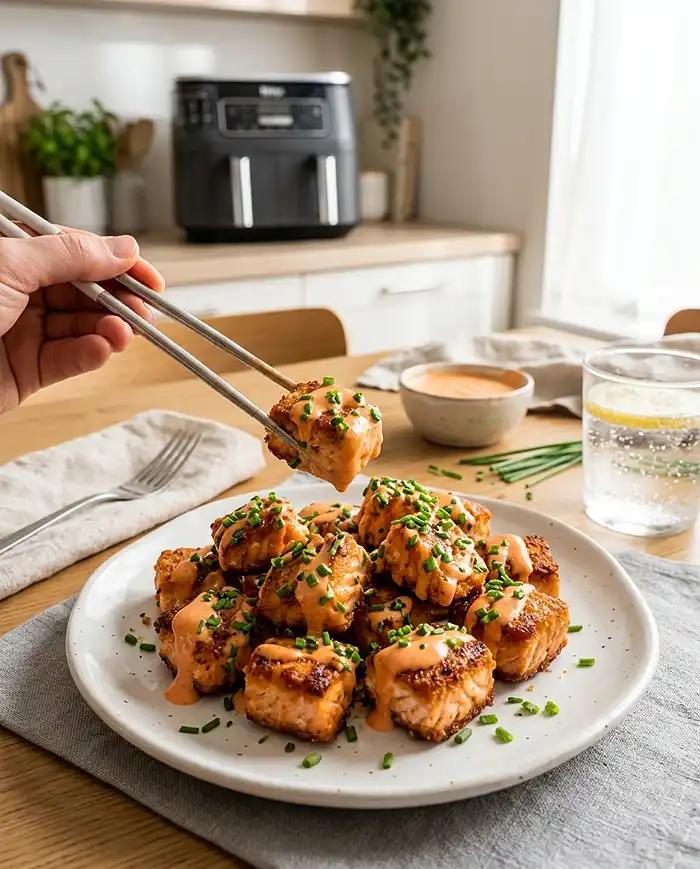 Air Fryer Bang Bang Salmon Bites 4 Air Fryer Bang Bang Salmon Bites Recipe