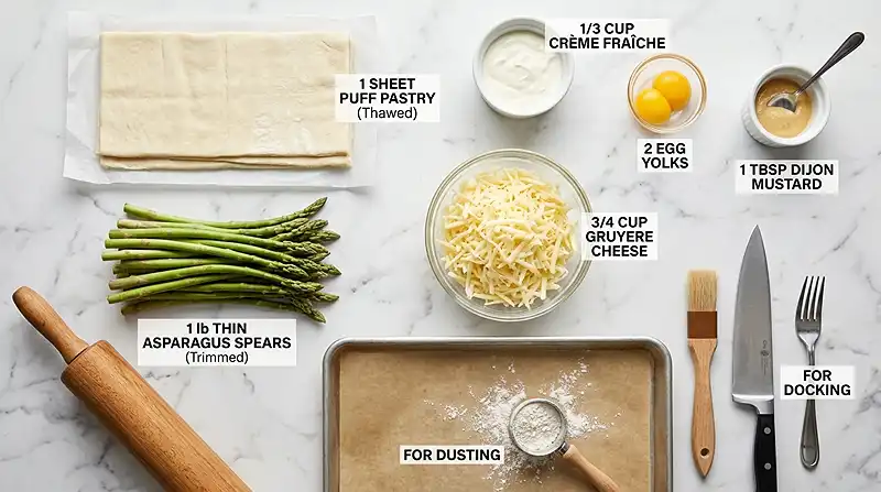 Asparagus Gruyere Puff Pastry Tart 2 Asparagus Gruyere Puff Pastry Tart Ingredients