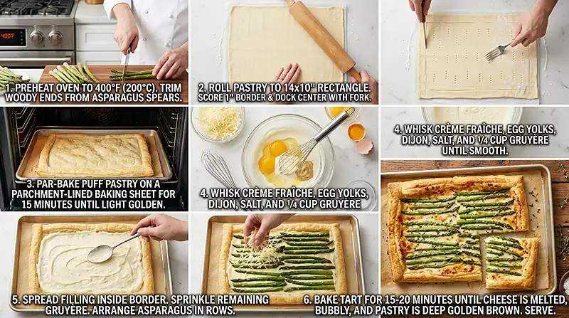 Asparagus Gruyere Puff Pastry Tart 3 Asparagus Gruyere Puff Pastry Tart Instructions