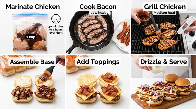 BBQ Ranch Chicken Sliders 3 BBQ Ranch Chicken Sliders Instructions