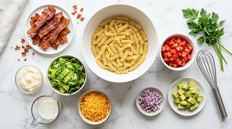 BLT Pasta Salad Ingredients