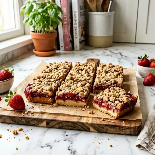 Bakery-Style Strawberry Crumb Bars