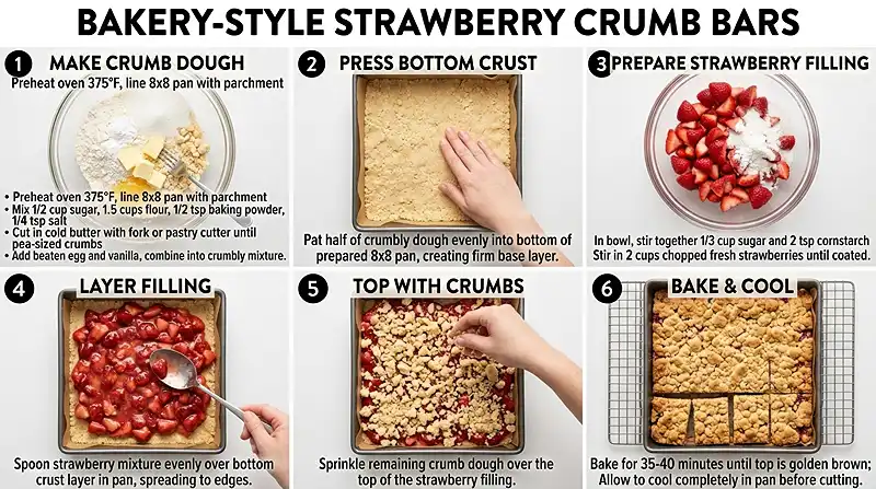 Bakery-Style Strawberry Crumb Bars Instructions