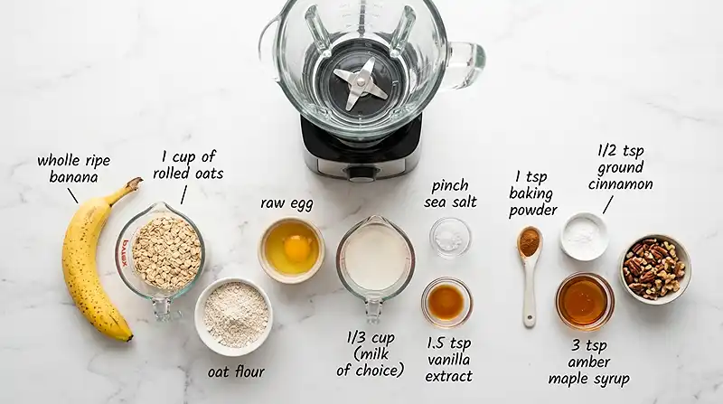 Banana Oat Blender Pancakes 2 Banana Oat Blender Pancakes Ingredients