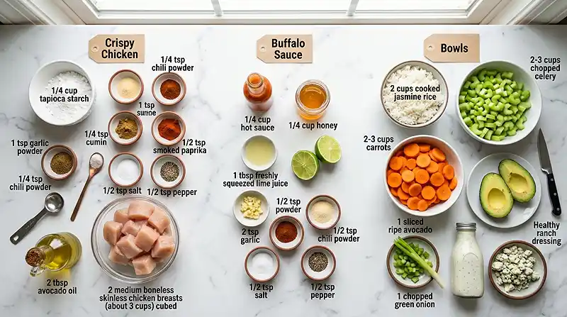 Meal Prep Buffalo Chicken Bowls 2 Buffalo Chicken Bowls Ingredients