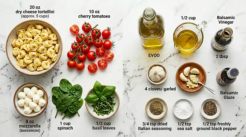 Caprese Tortellini Pasta Salad 2 Caprese Tortellini Pasta Salad Ingredients