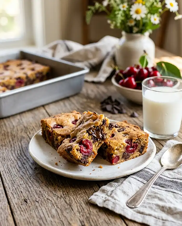 Cherry Chocolate Chip Blondies 4 Cherry Chocolate Chip Blondies Recipe