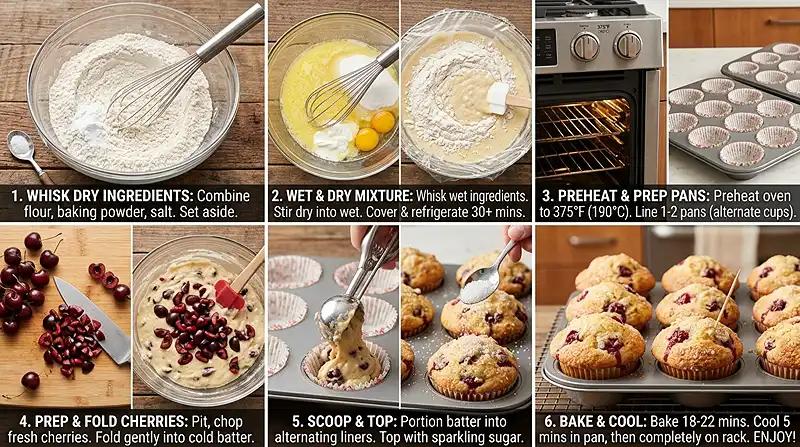 Cherry Muffins Instructions