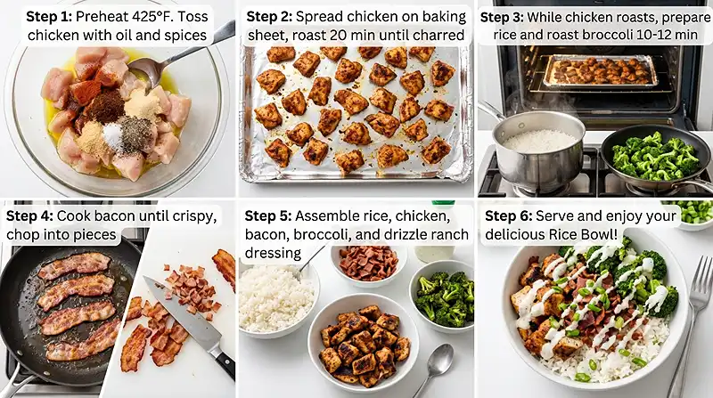 Chicken Bacon Ranch Rice Bowls 3 Chicken Bacon Ranch Rice Bowls Instructions