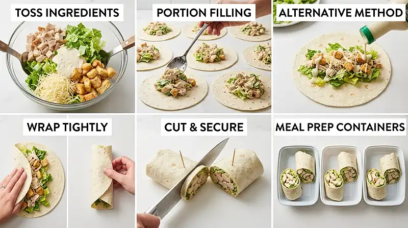 Chicken Caesar Wrap Meal Prep Instructions