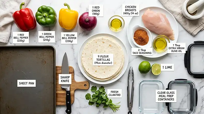 Chicken Fajita Meal Prep Boxes Ingredients