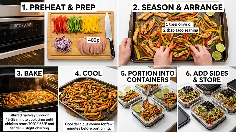 Chicken Fajita Meal Prep Boxes Instructions
