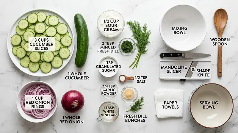 Creamy Cucumber Dill Salad 2 Creamy Cucumber Dill Salad Ingredients
