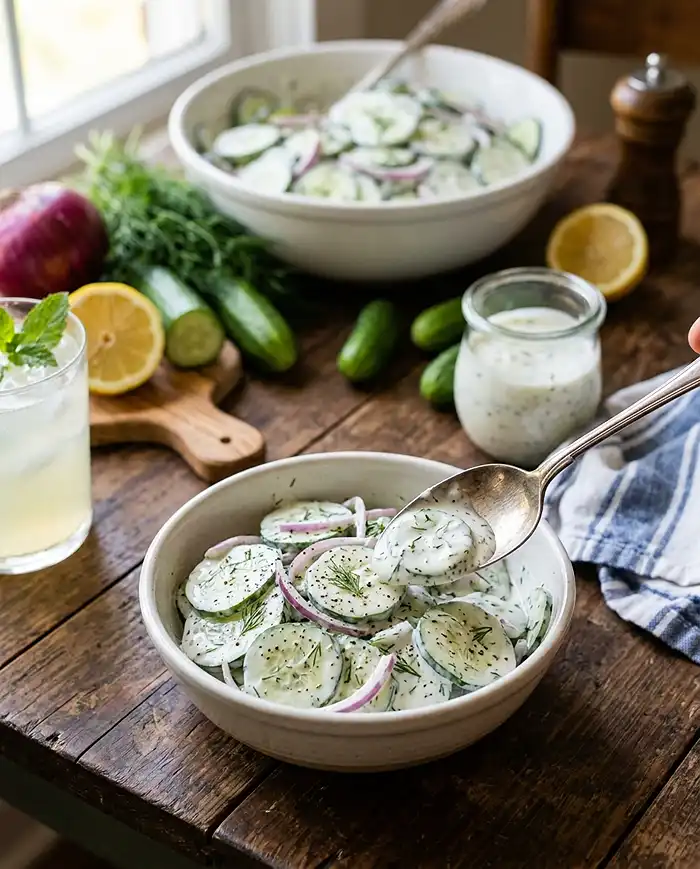 Creamy Cucumber Dill Salad 4 Creamy Cucumber Dill Salad Recipe