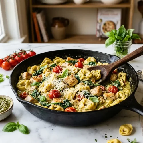 Creamy Pesto Chicken Tortellini Skillet 5 Creamy Pesto Chicken Tortellini Skillet