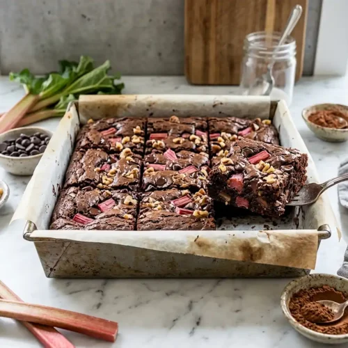 Dark Chocolate Rhubarb Brownies 5 Dark Chocolate Rhubarb Brownies