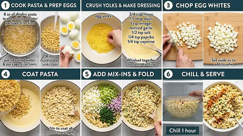 Deviled Egg Pasta Salad 3 Deviled Egg Pasta Salad Instructions