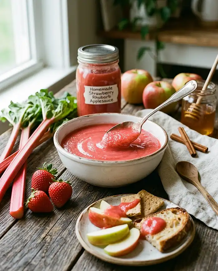 Easy Strawberry Rhubarb Applesauce Recipe