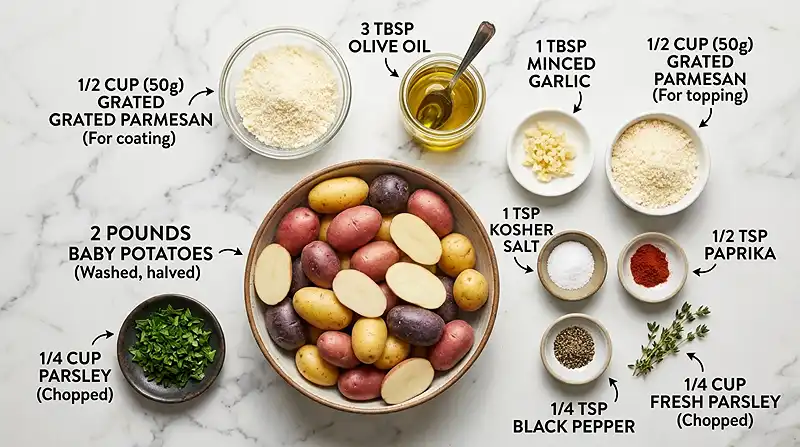 Garlic Parmesan Roasted Baby Potatoes 2 Garlic Parmesan Roasted Baby Potatoes Ingredients