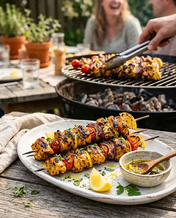 Grilled Lemon Chicken Kabobs 4 Grilled Lemon Chicken Kabobs Recipe