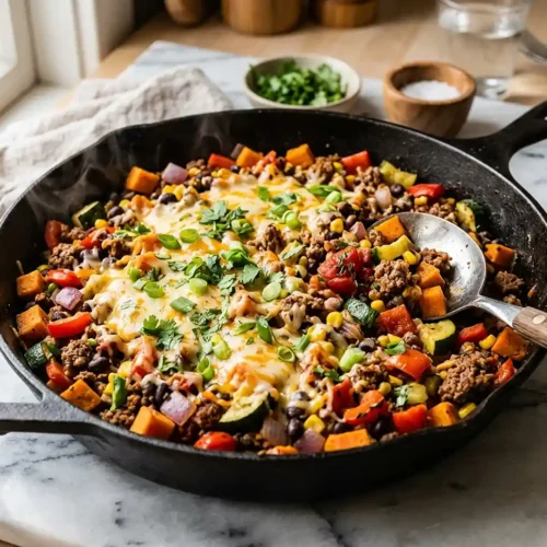 Ground Beef Zucchini Skillet