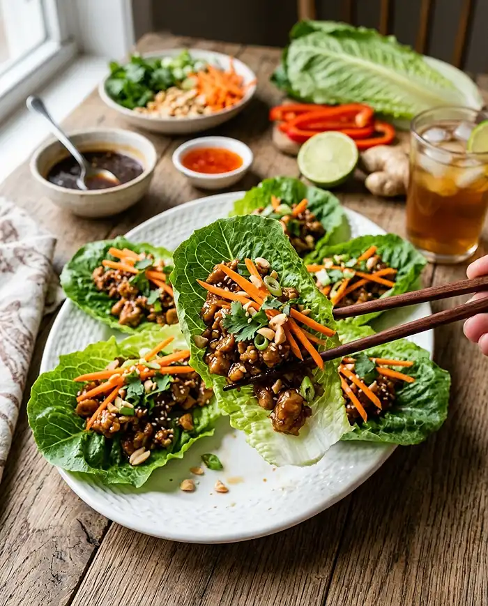 Ground Chicken Teriyaki Lettuce Wraps 4 Ground Chicken Teriyaki Lettuce Wraps Recipe