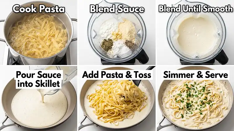High-Protein Cottage Cheese Alfredo Pasta 3 High-Protein Cottage Cheese Alfredo Pasta Instructions